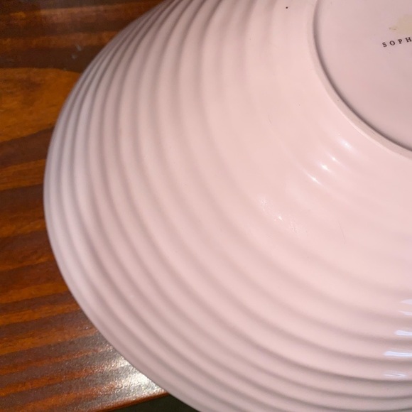 Rare Sophie Conran Portmeirion Pink Porcelain Ribbed Salad Serving 11.75”Bowl - Picture 9 of 16